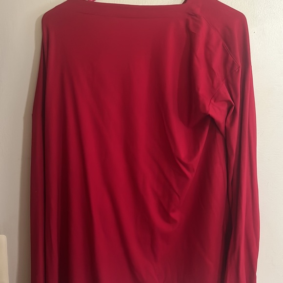 NWT J. Jill Boat Neck long sleeve tee Large Women’s Red cotton spandex - Picture 3 of 3